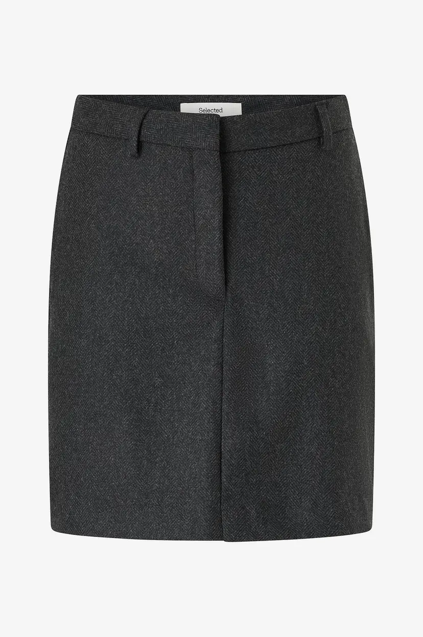 Selected Women Skjørt slfKaya-elin Wool Blend - Svart