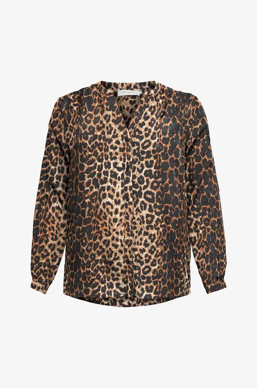 Only Carmakoma Bluse carAnita LS Shirt AopIRT AOP - Svart