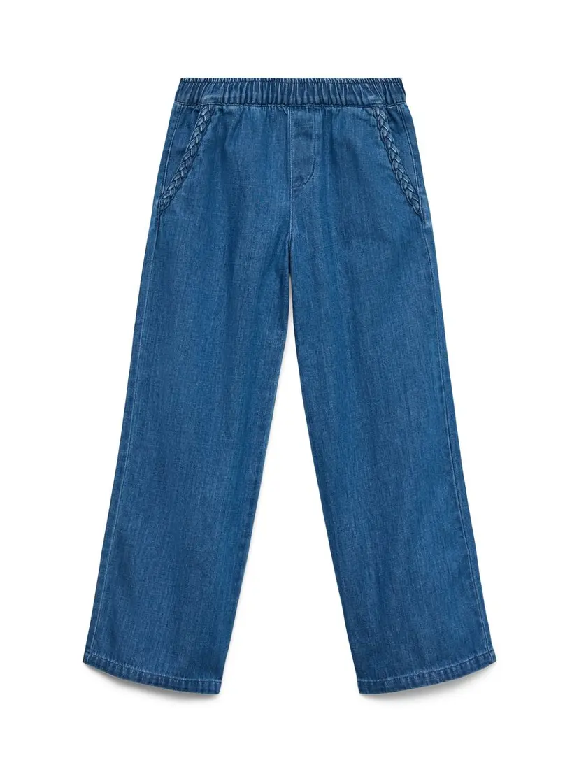 Vero Moda Girl Vero Moda Girl Tenna bukse Mid Waist  mellomblå denim (164 /14 år)