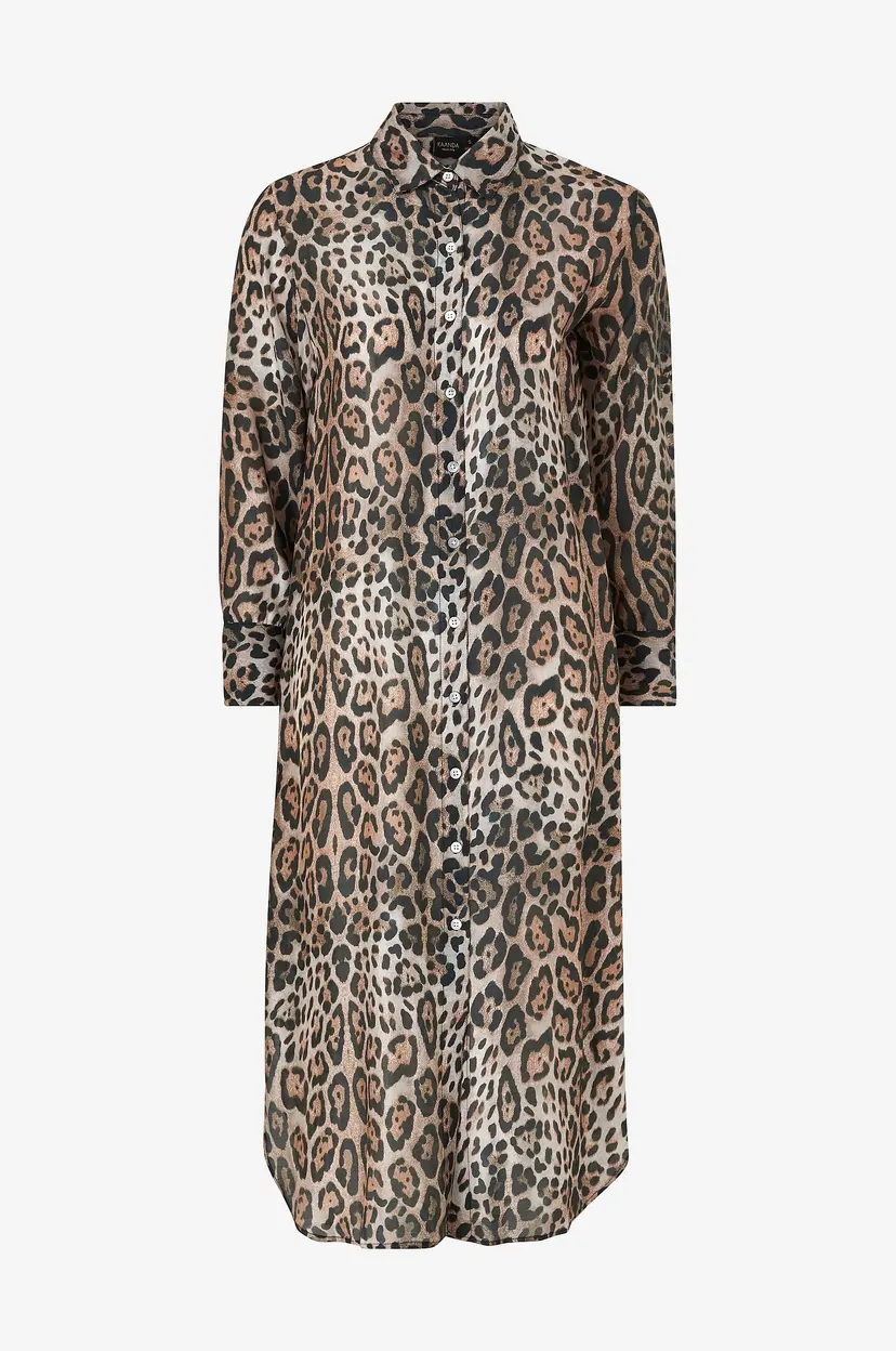 KAANDA Beach life Strandkjole Cheetah Shirt Dress - Flerfarget