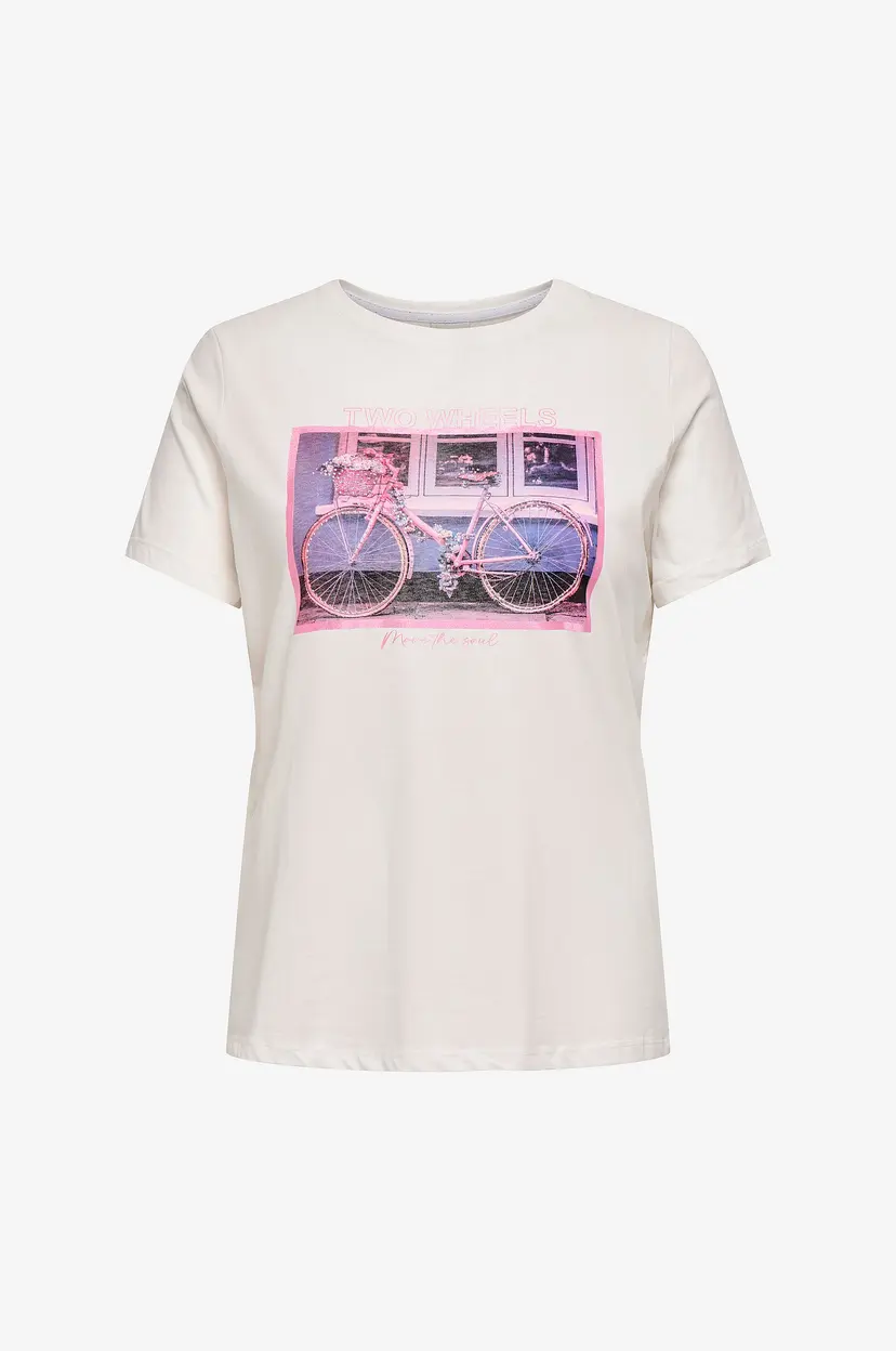 Only Carmakoma T-skjorte carCruz Life SS O-neck Reg Tee Jrs - Hvit