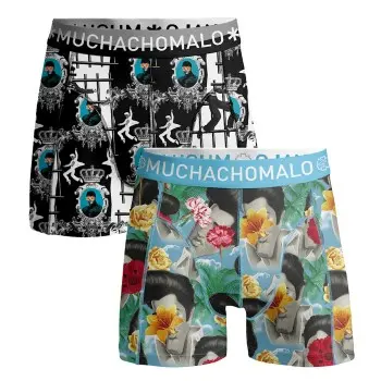 Muchachomalo Muchachomalo 2P Cotton Stretch Elvis the King of Rock Svart/Blå bomull Large Herre
