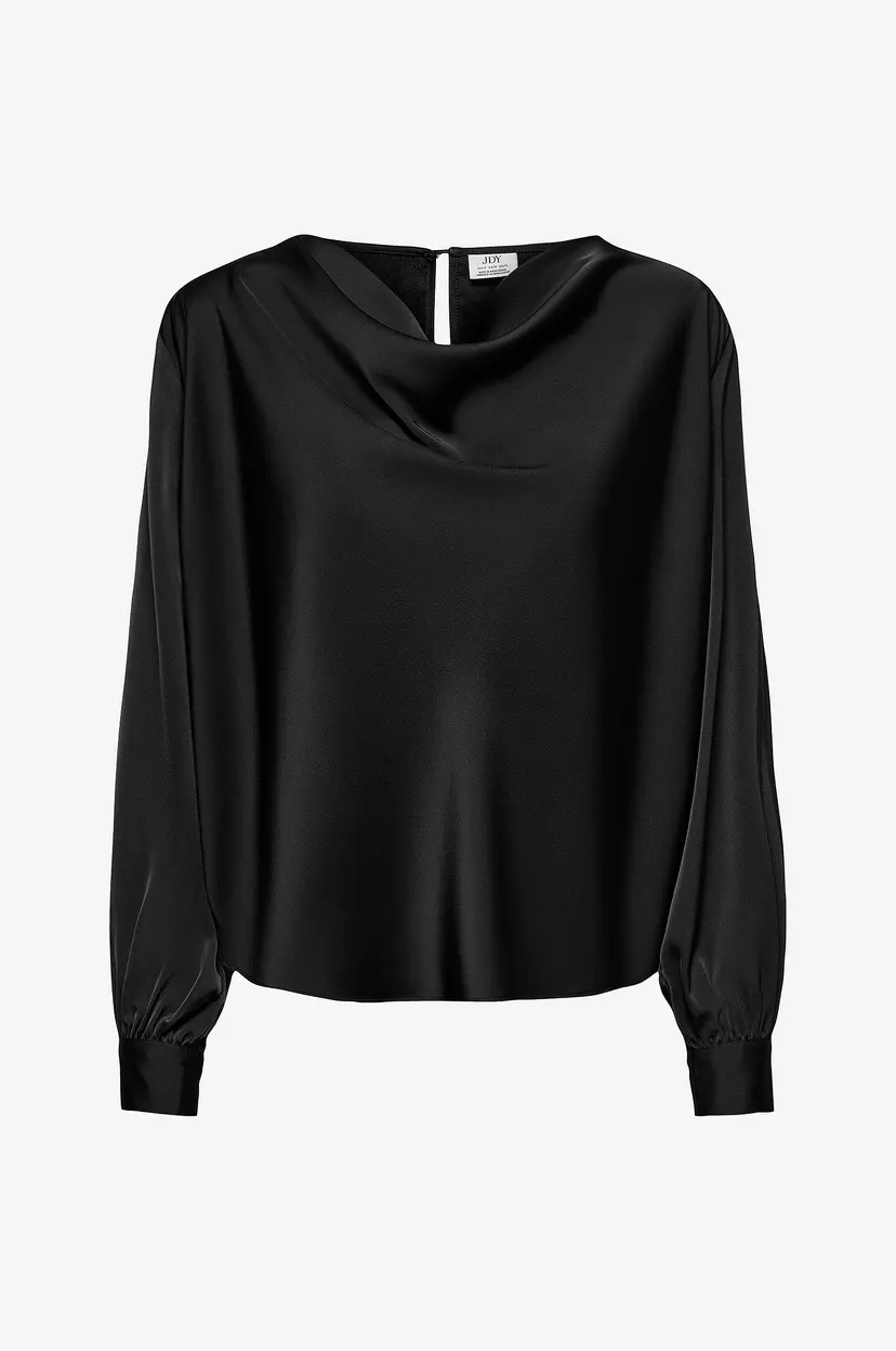 JDY Bluse Jdyrocky L/S Waterfall Top Wvn - Svart