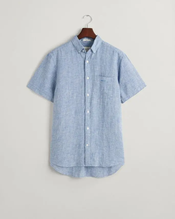 Gant REG LINEN HOUNDSTOOTH SS SHIRT