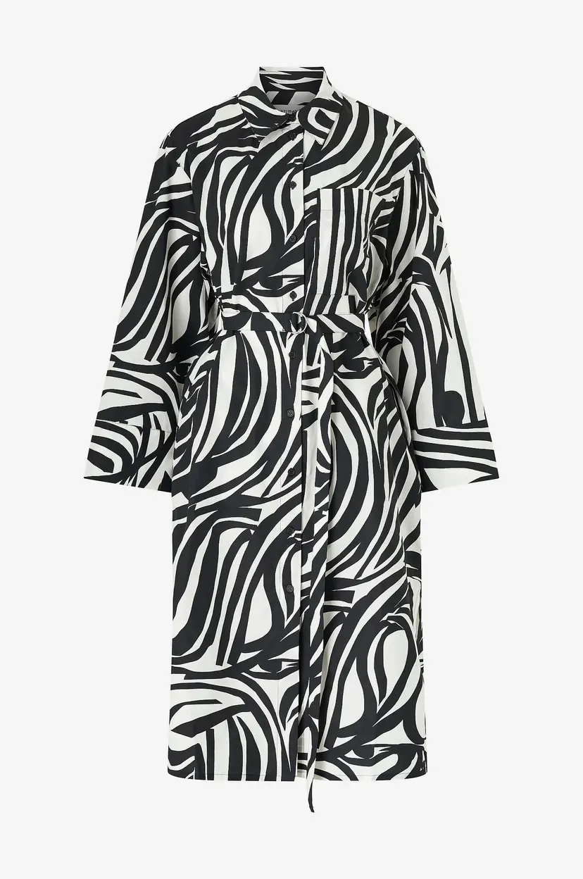 Marimekko Skjorte Kjole Jälki Jokuraita - Svart