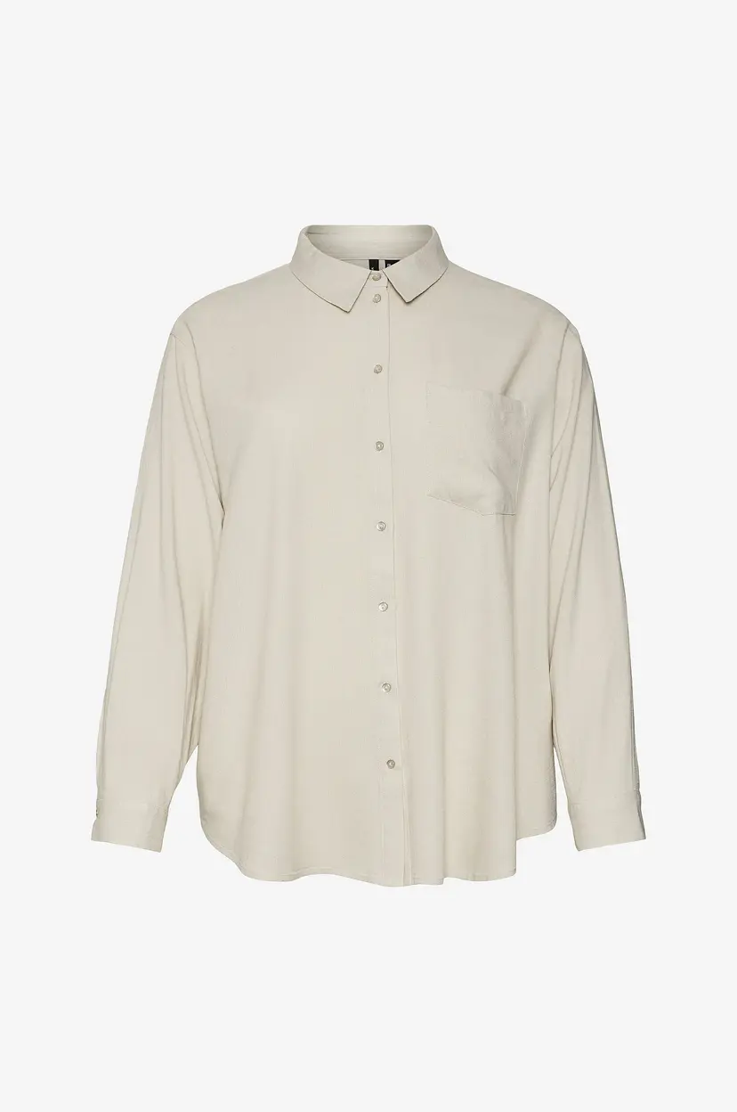Vero Moda Curve Skjorte vmcMymilo LS Shirt Wvn Curve - Beige