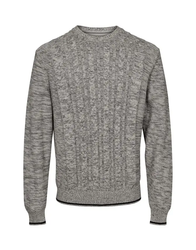 Black Blue O-neck regular knit