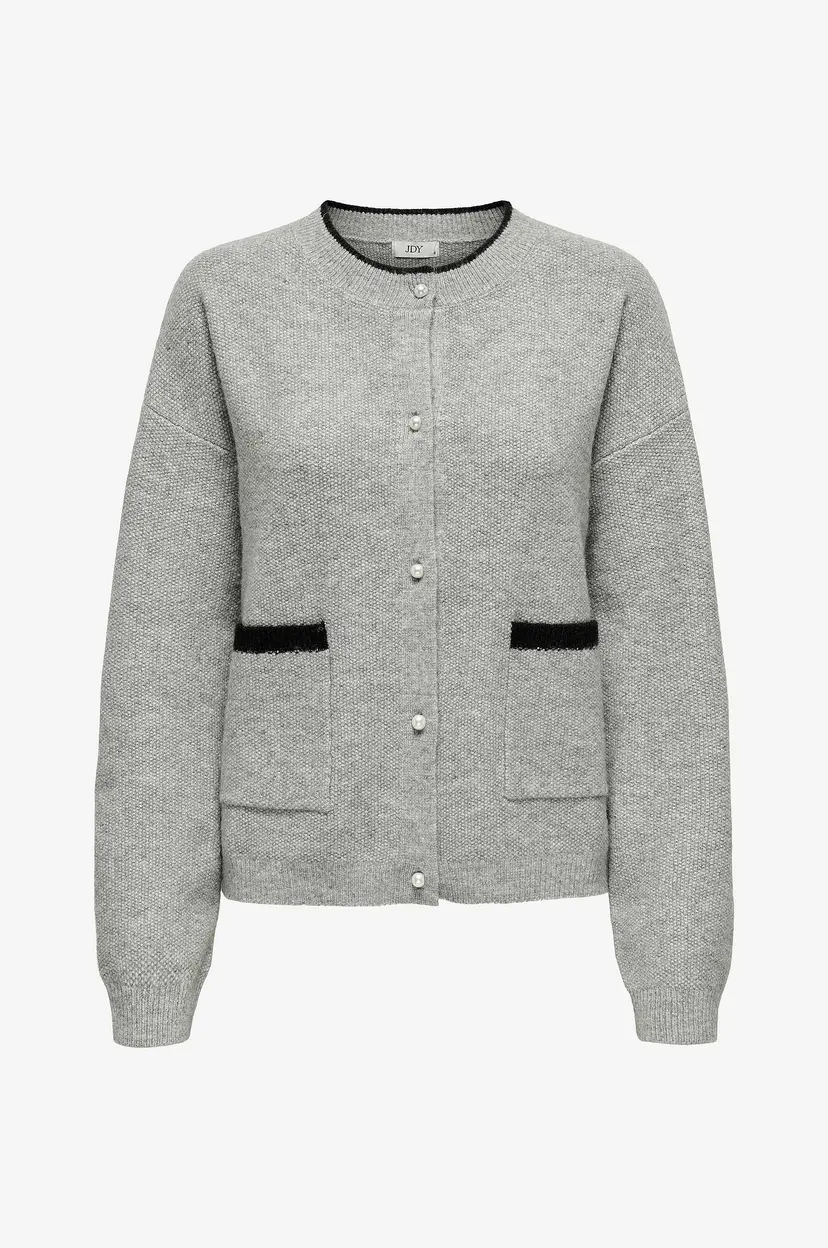 JDY Kardigan jdyLumi Life L/S O-neck KN - Grå