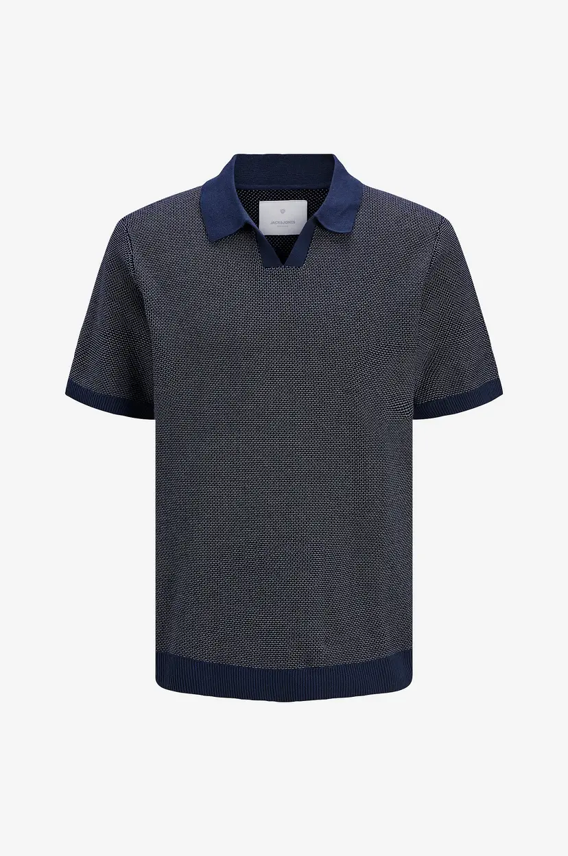 Jack & Jones Junior T-skjorte jprcCeaston Knit Split Neck SS Jnr - Blå