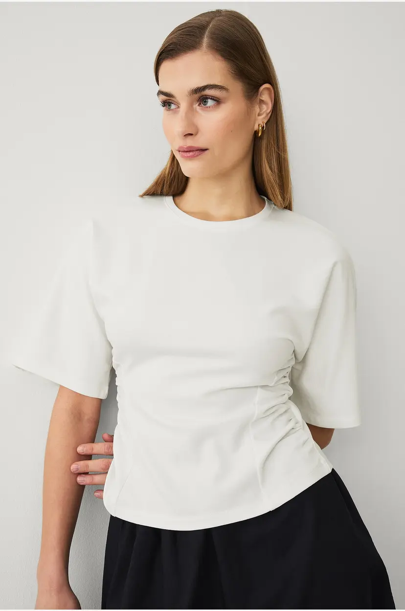 Ellos Collection Topp med draperte detaljer - Hvit