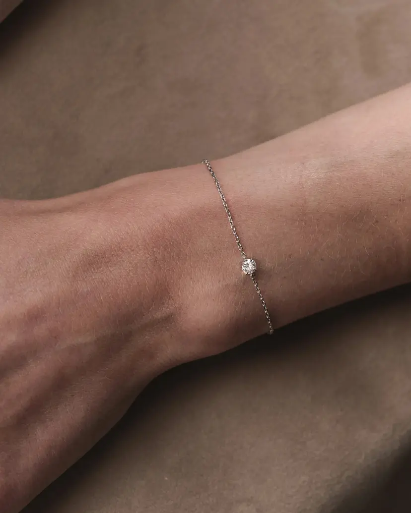 ANI Jewels Solitaire Chain Bracelet Silver