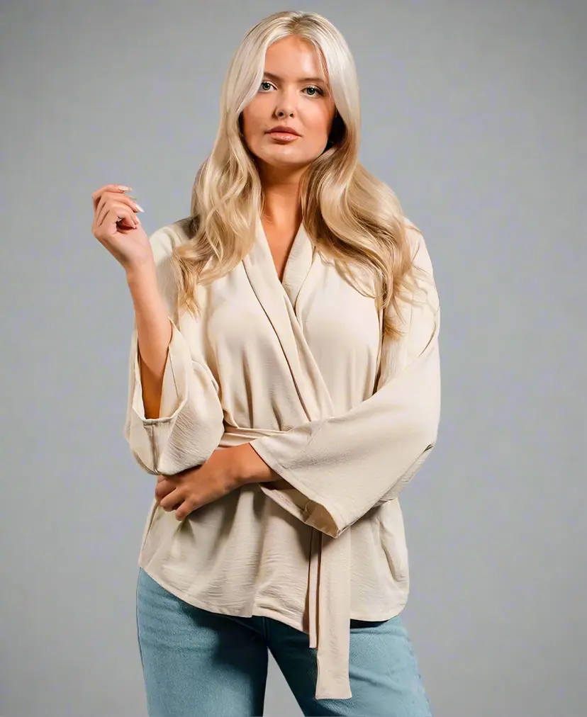 Needs No Label Cream Soft Belted Jacket