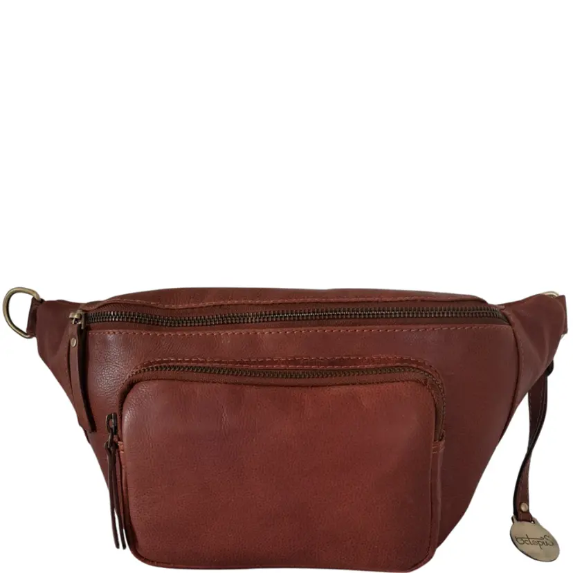 Octopus Denmark Style Paris i mørkebrun. Flot unisex bumbag i kraftigt vintagelæder m. stort hovedrum og frontlomme