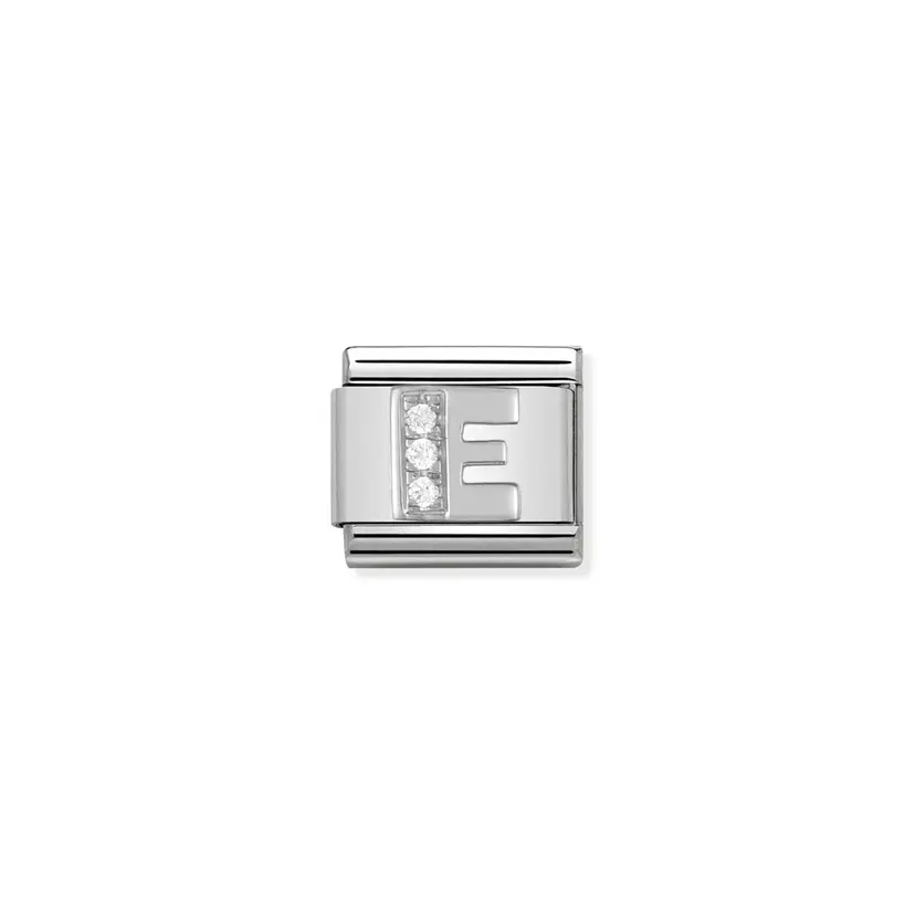 Nomination Letter E Cubic Zirconia Silver