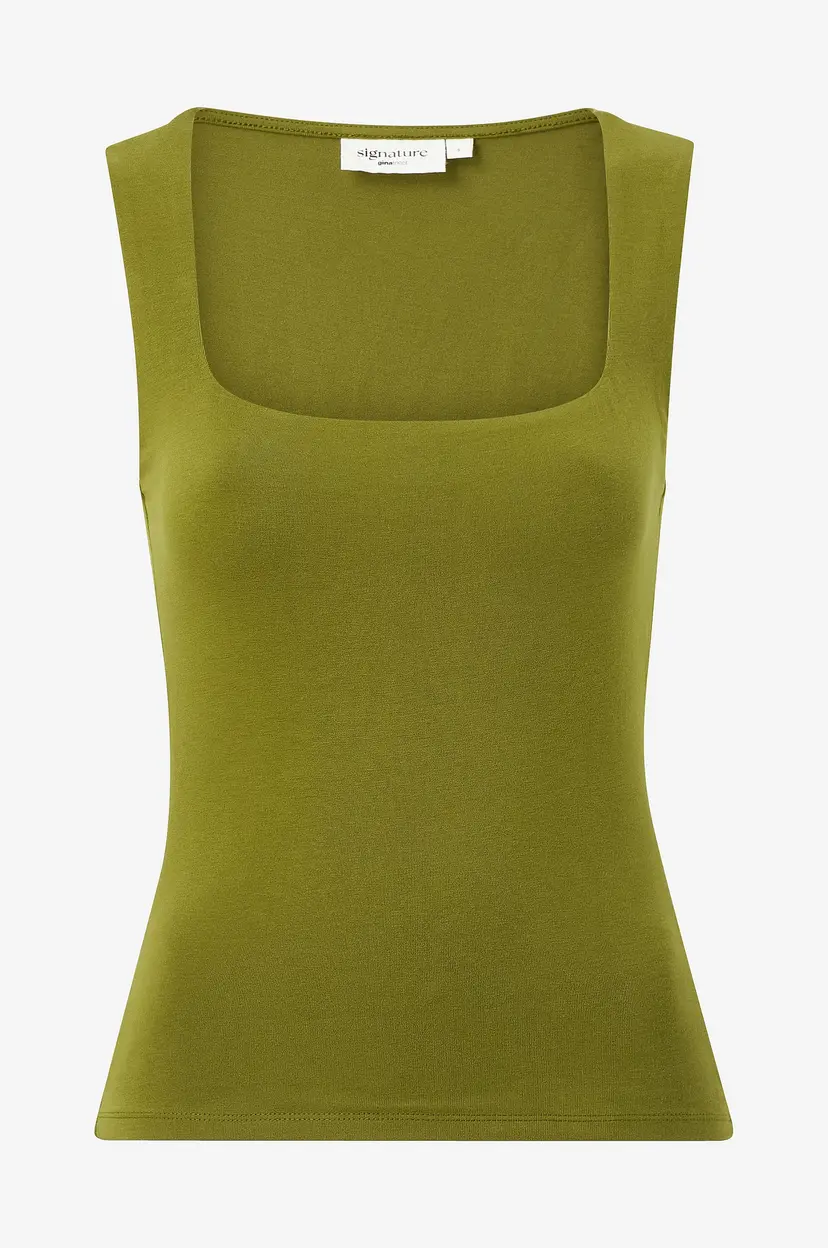 Gina Tricot Undertøystopp Square Neck Tank Top - Grønn