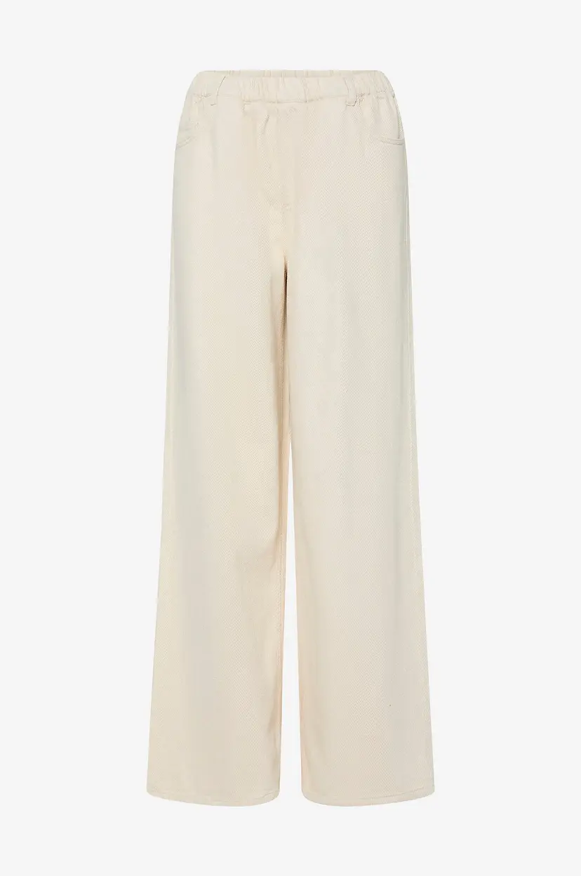 Pieces Bukser pcSavanna MW Pull Up Denim Pant - Beige