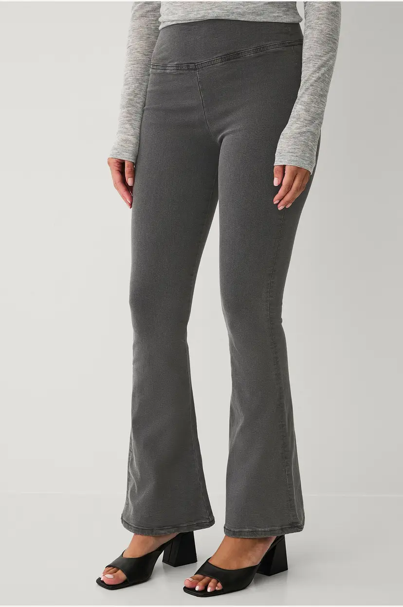 Gina Tricot Bukser Soft Flare Jeans - Grå
