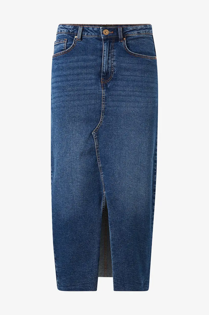 Pieces Denim skjørt pcJessie HW Denim Midi Skirt - Blå