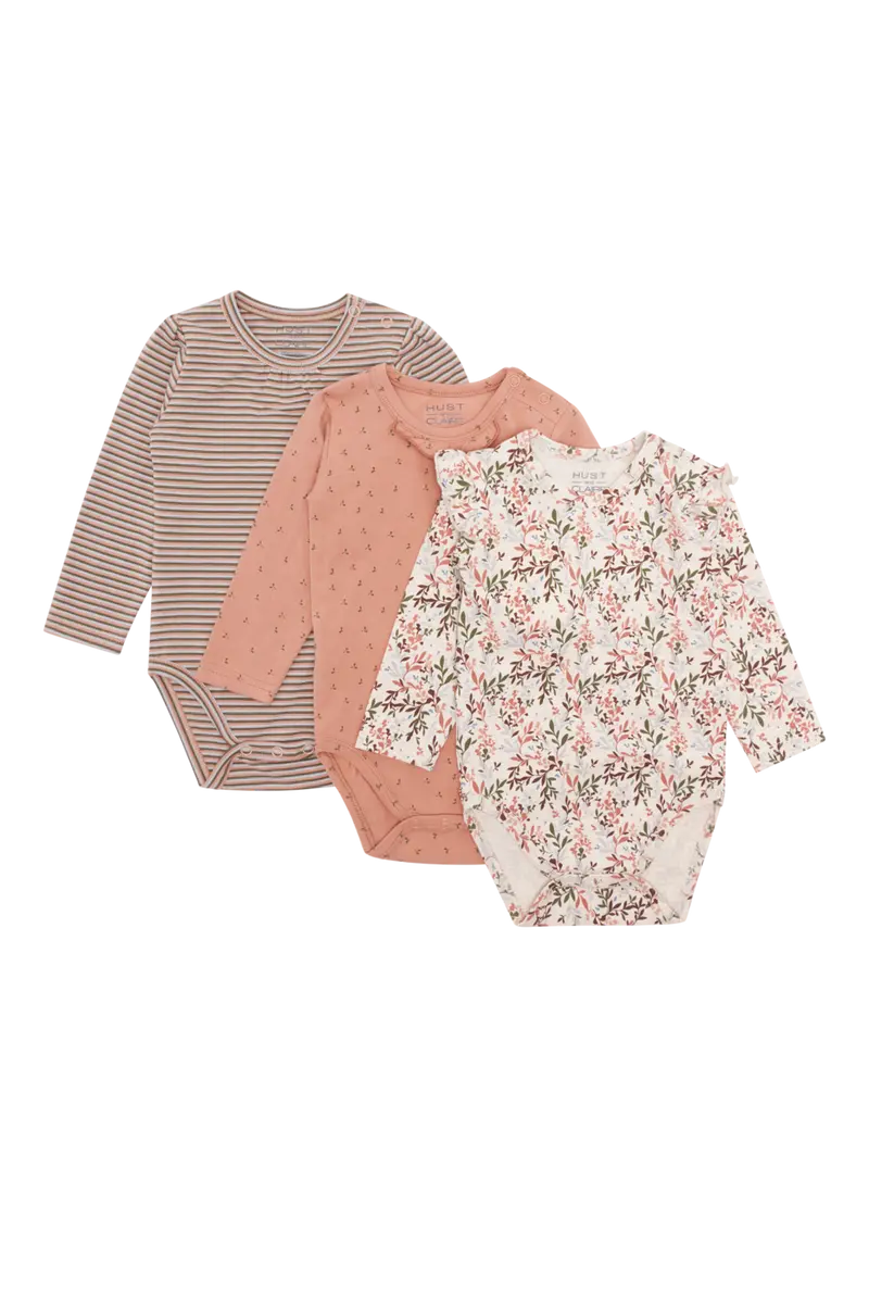 Hust and Claire Hust and Claire  Blue Body 3-Pack Café rose (62 / 3 mnd)