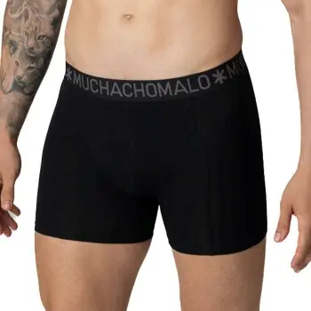 Muchachomalo Muchachomalo 7P Hello Moonlight Boxer Svart bomull Small Herre