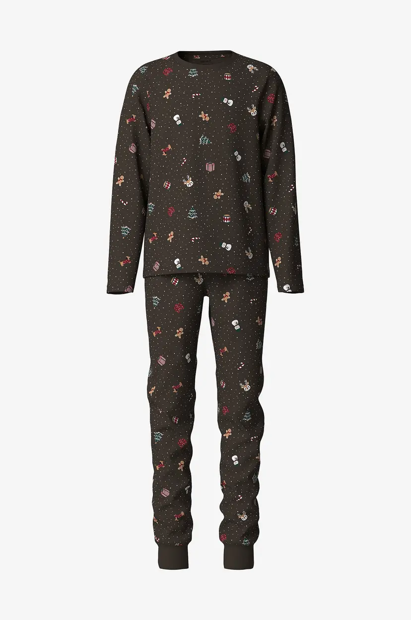 NAME IT Pysjsett nknVismas LS Nightset - Brun