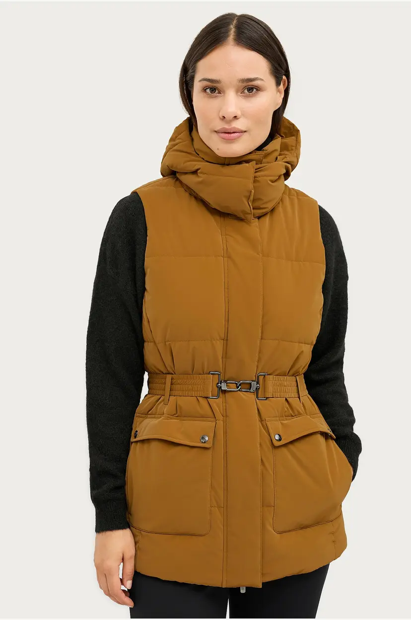 Áhkká Vest Gold Padded Vest Velvet - Brun