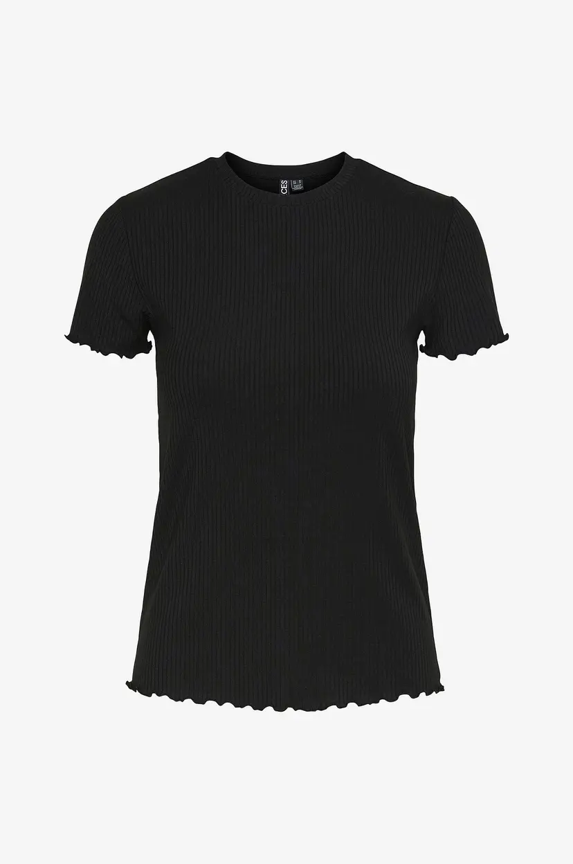 Pieces Topp pcNicca SS O-neck Top - Svart