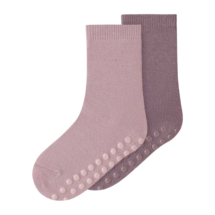 NAME IT Name It - Antisklisokker 2-pk Ull/ Bomull Wak Violet Ice