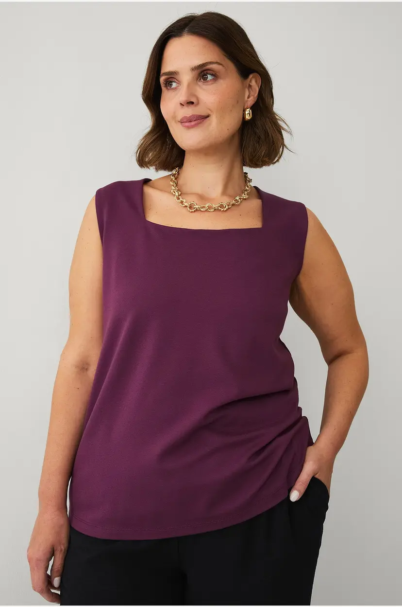 Ellos Plus collection Topp med firkantet hals - Lilla