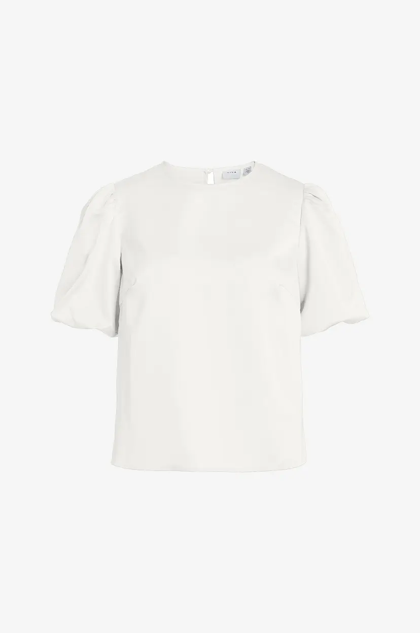 Vila Bluse viEllette 2/4 Satin Puff Top - Hvit