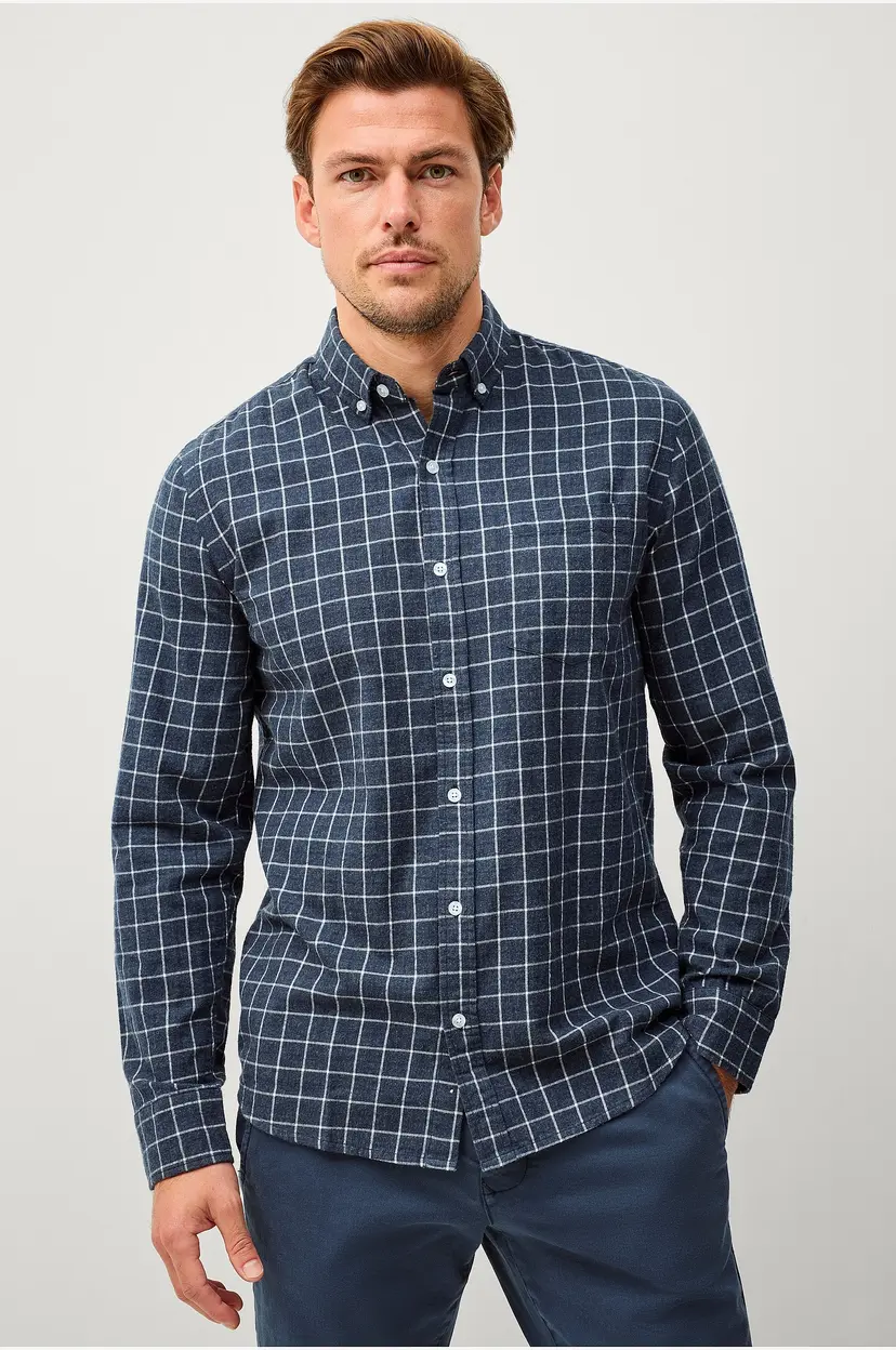 Ellos Collection Skjorte Kent i flanell - Blå