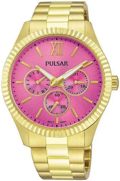 Pulsar Pulsar Dameklokke PP6218X1 Rosa/Gulltonet stål Ø36 mm