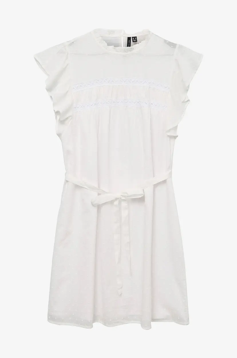 Vero Moda Kjole vmTrine SL Short Lace Dress Wvn - Hvit