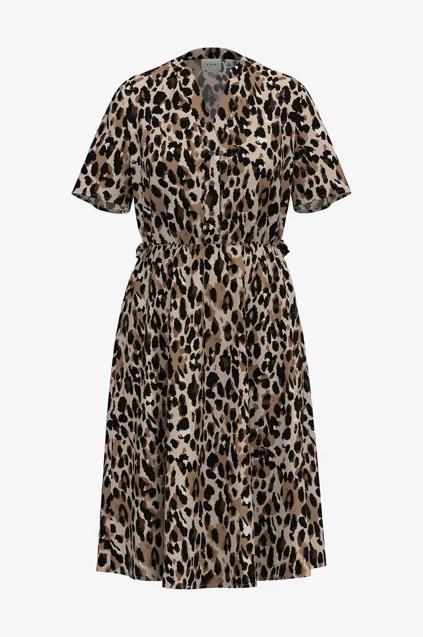 Vila Kjole viMoashly S/S Midi Dress - Svart