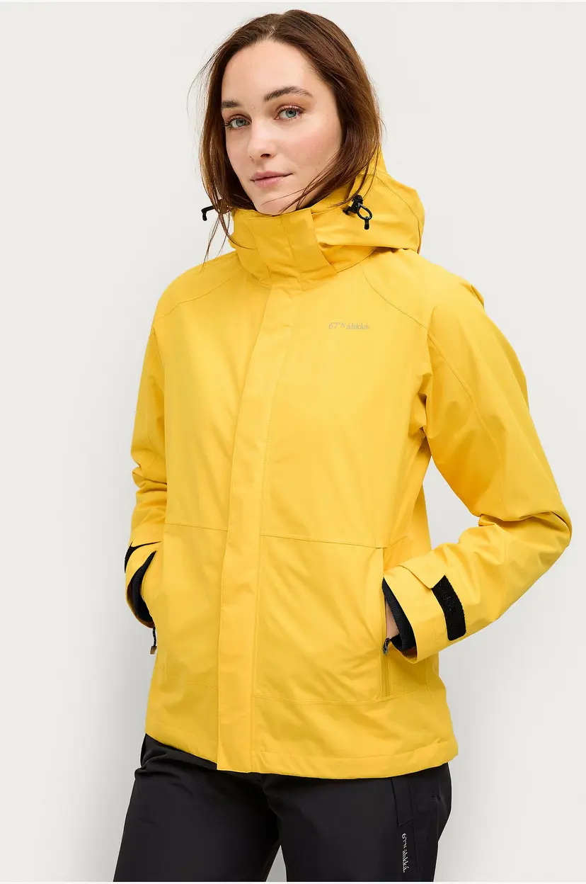 Áhkká Regnjakke Rain Jacket W - Gul