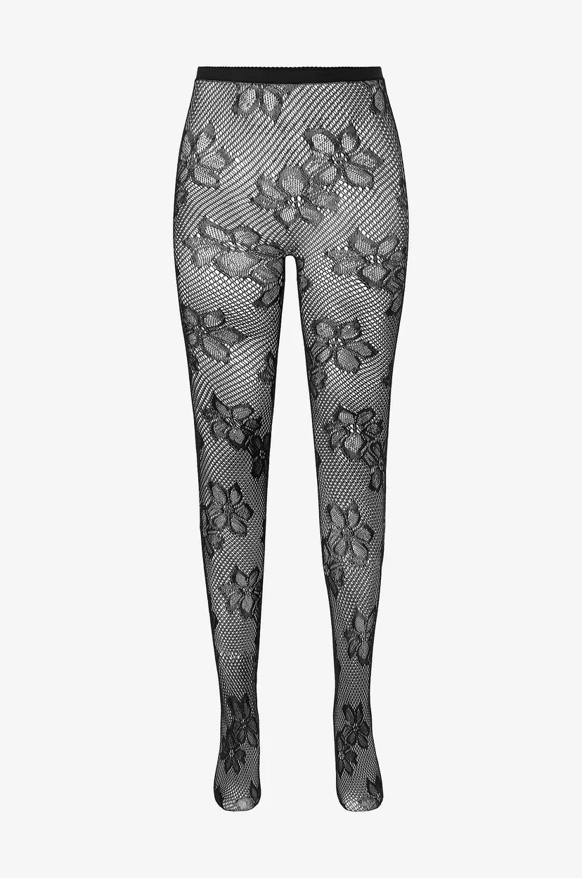 Pamela Mann Strømpebukse Blossom Net Curvy Super Stretch - Svart