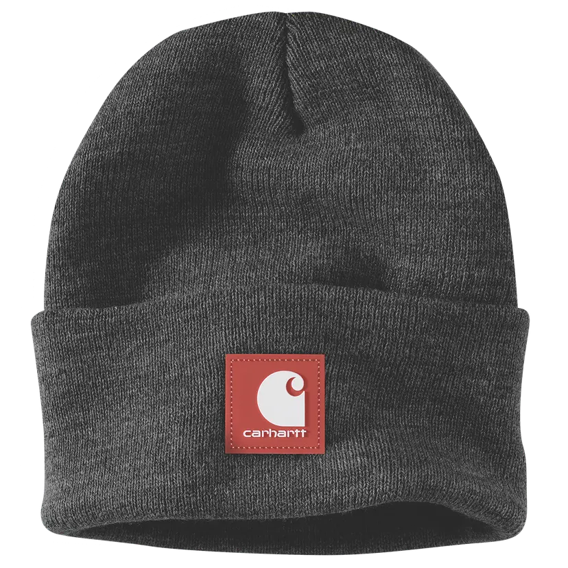 Carhartt Carhartt Rubber Patch Watch Cap Beanie Coal  Heather