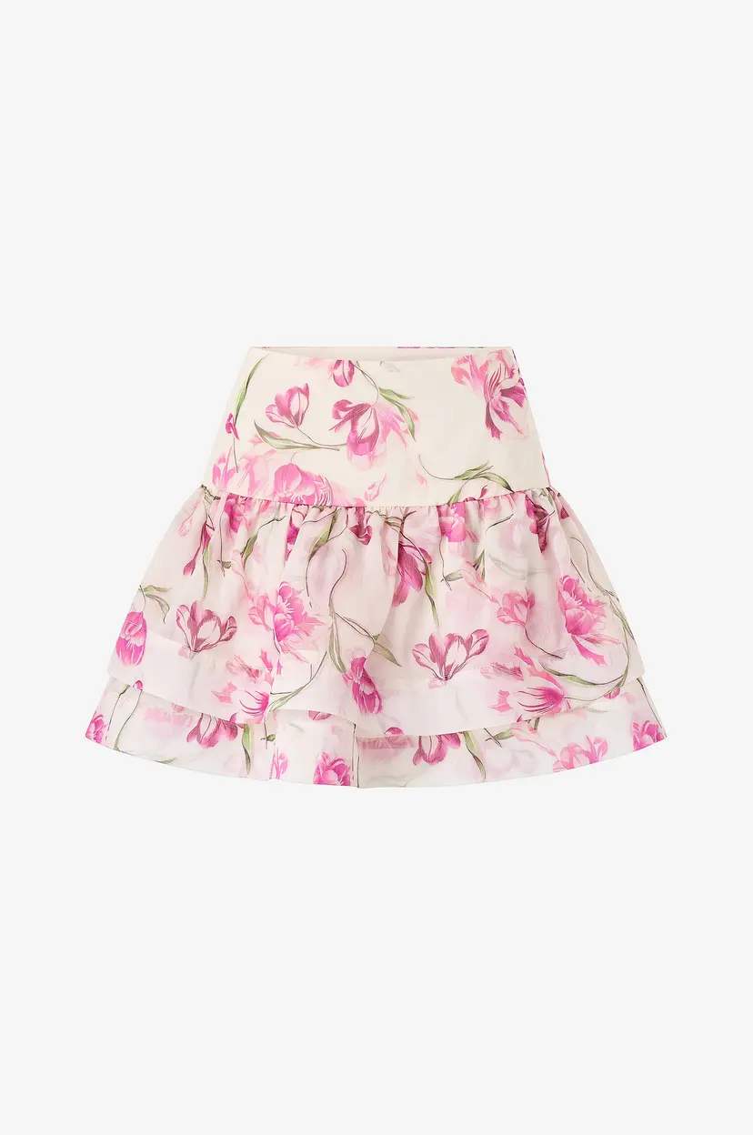 By Malina Skjørt Fantine Ruffled Mini Skirt - Rosa
