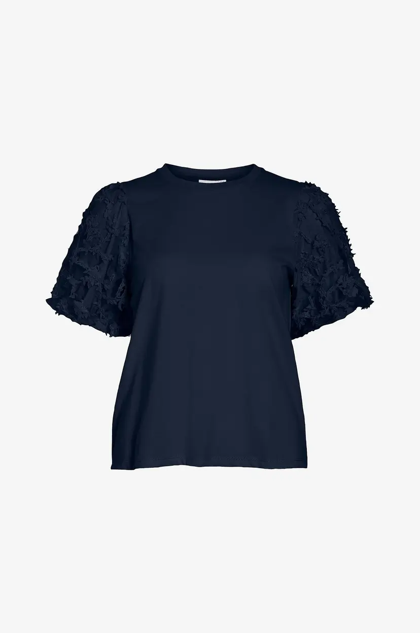 Vila Topp viOnesca O-neck S/S Top - Blå
