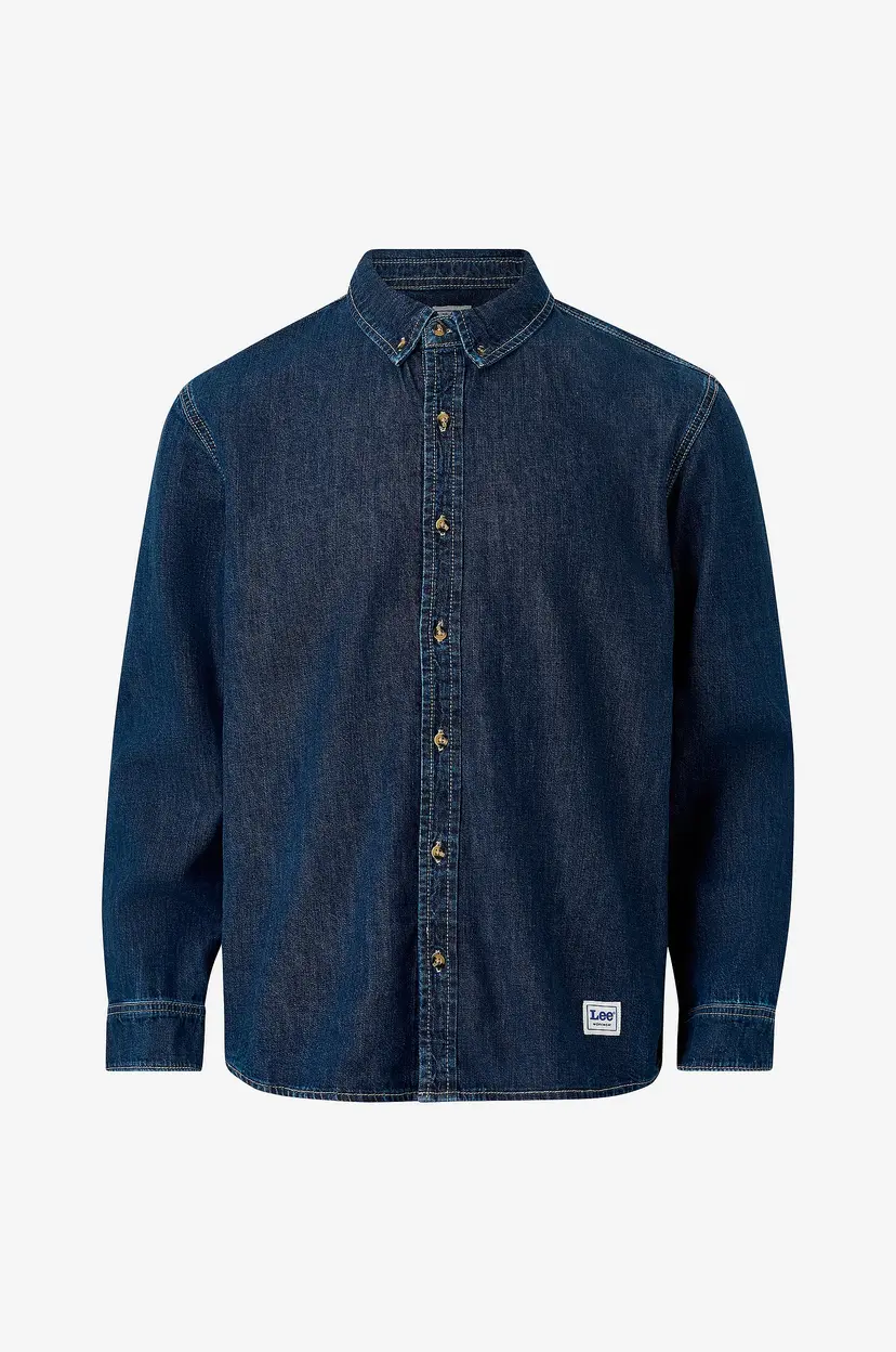 Lee Denimskjorte NO Pocket Button Down - Blå
