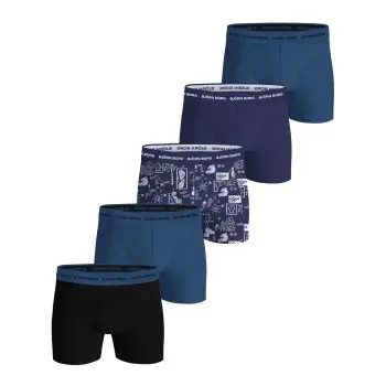 Björn Borg Björn Borg 5P Multi Cotton Stretch Boxer Marine/Blå bomull Large Herre