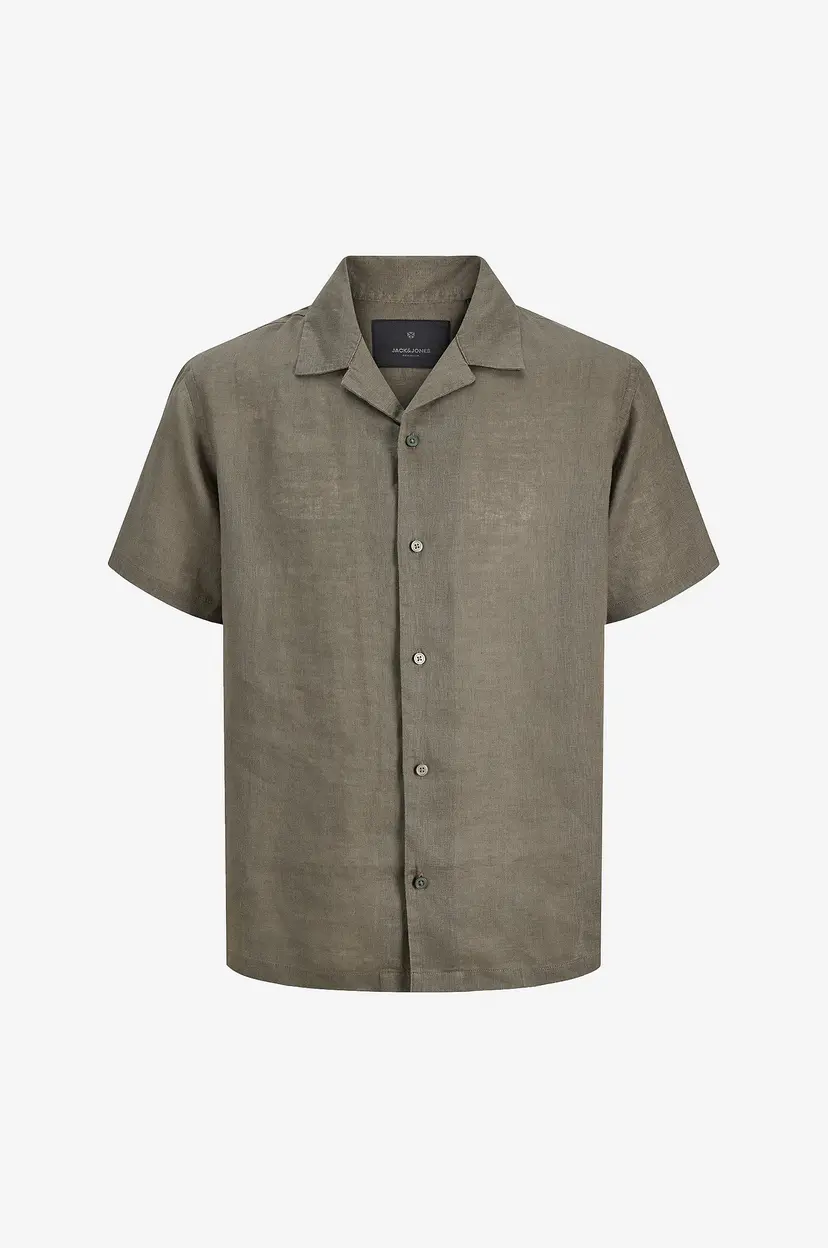 Jack & Jones Linskjorte jprBlalawrence Linen Resort S/S - Grå