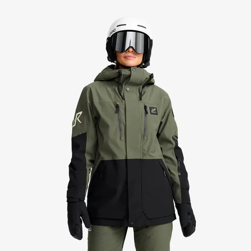 RevolutionRace AccXel 2L Ski Jacket Dame Kambaba Green/Black