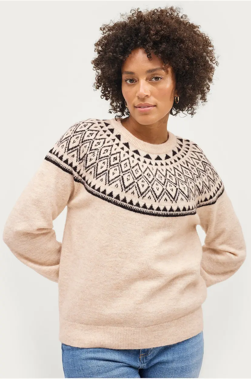 Ellos Collection Genser SWEATER LOVIS - Beige