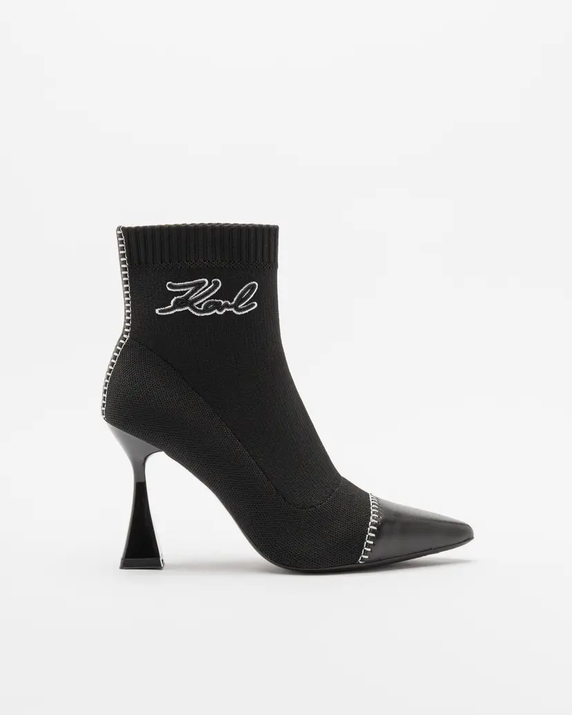 Karl Lagerfeld Karl Lagerfeld Debut II Mix Knit Black Ankle Boots