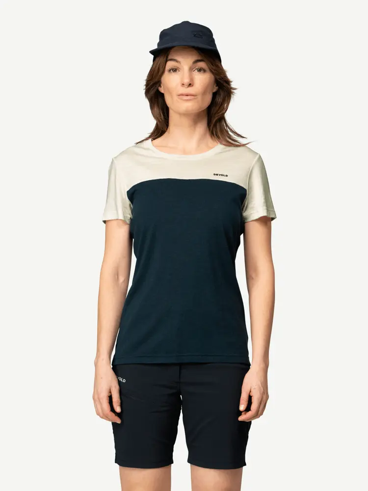 Devold Devold - Classic Linear T-skjorte Dame - Large - Hvit