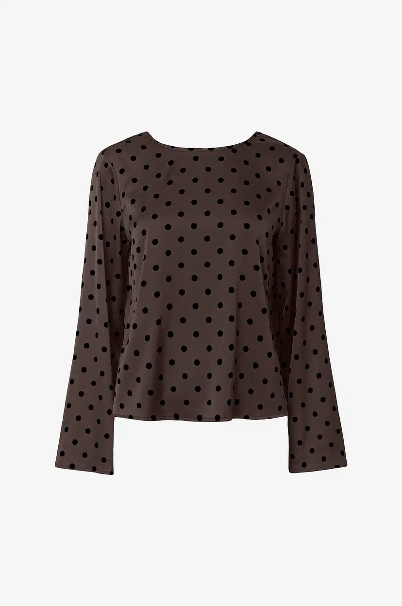 Pieces Bluse pcjYtta LS Satin Wvn D2d - Brun