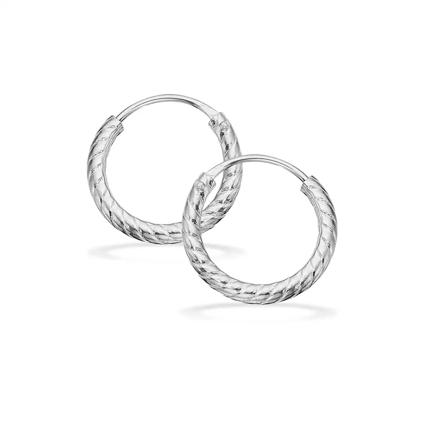 Scrouples Scrouples - Snoet sølv creoler, 14 og 18mm -152022/32