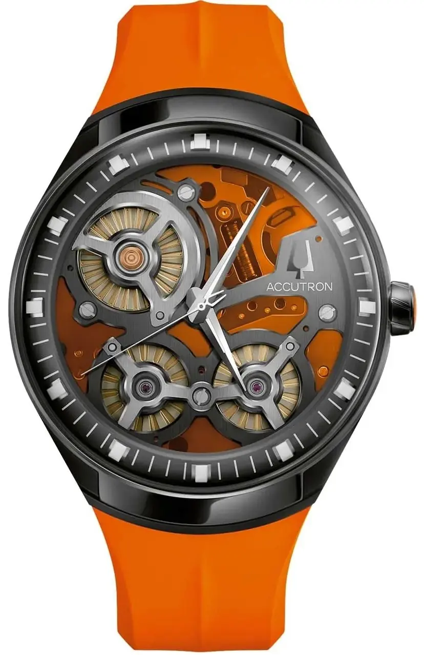 Bulova Bulova Herreklokke 28A205 Accutron DNA Casino Orange/Gummi Ø45 mm