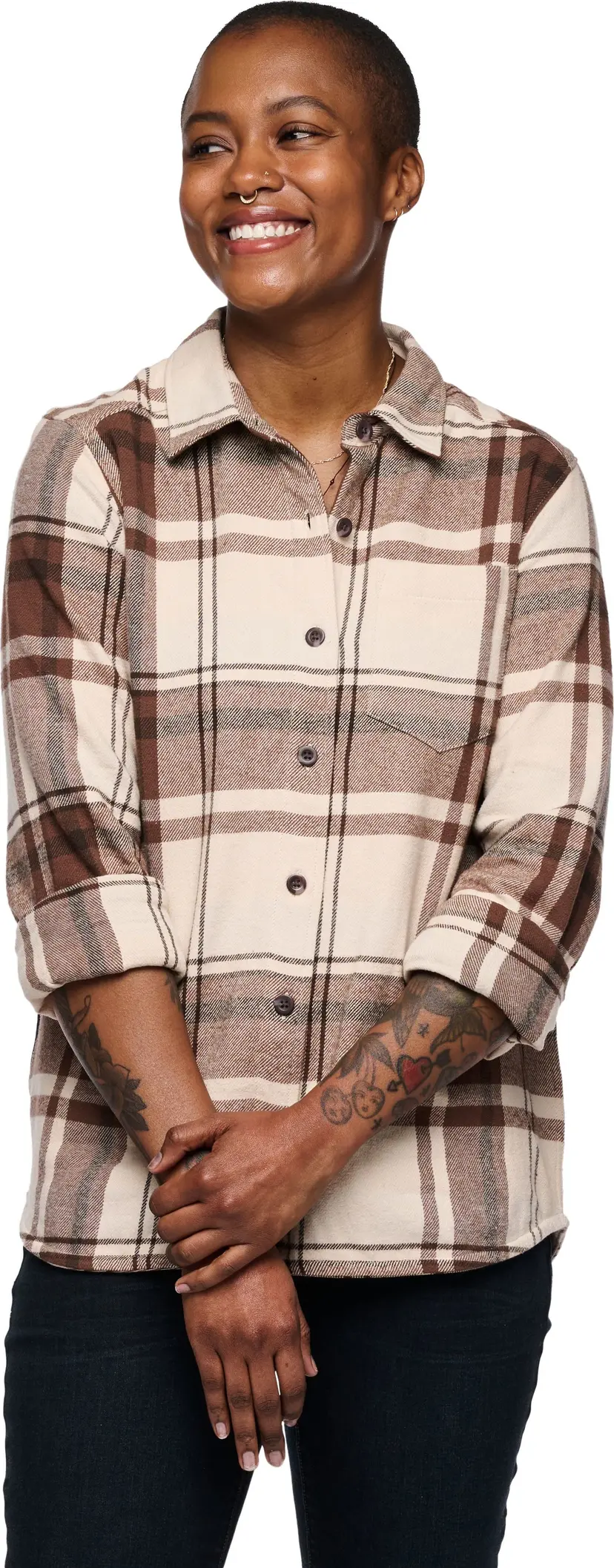 Black Diamond Black Diamond Women's Project Flannel Shirt Chalk Pink-Walnut Plaid